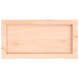 vidaXL 60 x 30 x 4cm Untreated Solid Oak Wood Wall Shelf - Size: 4 x 60 x 30cm - Brown - Wilko - thumbnail 5