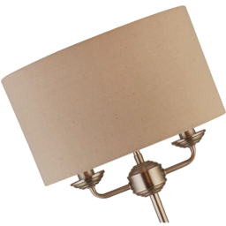 Lighting Collection Tanner Brushed Silver Floor Lamp - Size: 28.5 x 35 x 35cm - Satin Nickel, Oatmeal and White - Wilko - thumbnail 5