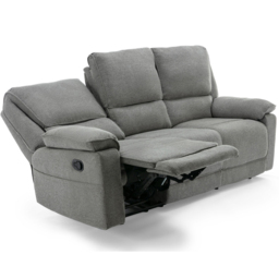 Furniture Online Sydney 3 Seater Grey Manual Recliner Sofa with Drinks Console - Wilko - thumbnail 6