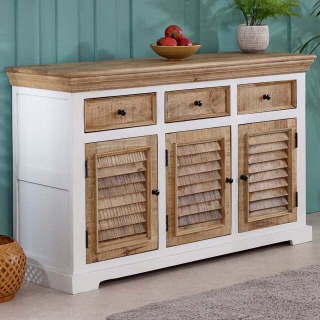 Brooklyn Alfie 3 Door 3 Drawer Wood Sideboard - Brown - Wilko - image 1