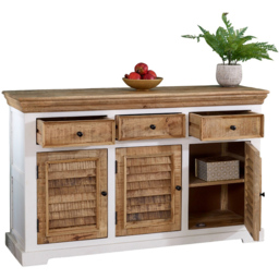 Brooklyn Alfie 3 Door 3 Drawer Wood Sideboard - Brown - Wilko - thumbnail 4