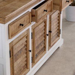 Brooklyn Alfie 3 Door 3 Drawer Wood Sideboard - Brown - Wilko - thumbnail 5