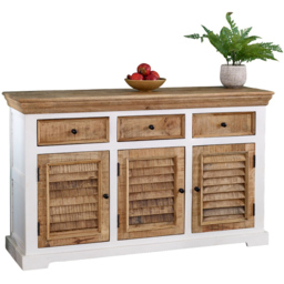 Brooklyn Alfie 3 Door 3 Drawer Wood Sideboard - Brown - Wilko - thumbnail 3