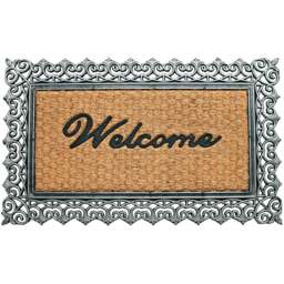 Coco & Coir Jasmin Welcome Coir Door Mat 45 x 75cm - n/a - Coco & Coir ® - Wilko