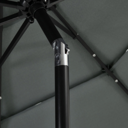 Living and Home 3 Tier Dark Grey Solar LED Crank and Tilt Parasol 3m - Wilko - thumbnail 6