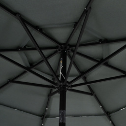 Living and Home 3 Tier Dark Grey Solar LED Crank and Tilt Parasol 3m - Wilko - thumbnail 5