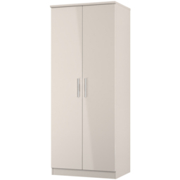 Crowndale Knightsbridge 2 Door Kashmir Gloss Wardrobe Ready Assembled - Kashmir Gloss & Kashmir - Wilko - thumbnail 4