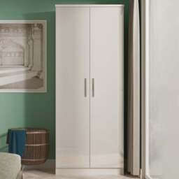 Crowndale Knightsbridge 2 Door Kashmir Gloss Wardrobe Ready Assembled - Kashmir Gloss & Kashmir - Wilko - thumbnail 1