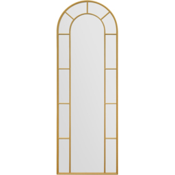 MirrorOutlet The Arcus Gold Framed Arched Leaner Garden Wall Mirror 170 x 60cm - Size: 170 x 60 x 3cm - Wilko - thumbnail 1