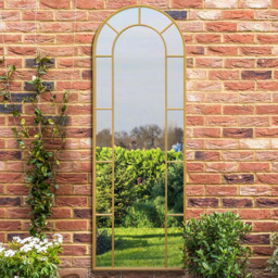 MirrorOutlet The Arcus Gold Framed Arched Leaner Garden Wall Mirror 170 x 60cm - Size: 170 x 60 x 3cm - Wilko - thumbnail 3