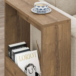 Decortie Simpi Single Shelf Dark Oak Side Table - Size: 60 x 55 x 20cm - Brown - Wilko - thumbnail 5