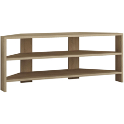 Decortie Thales 2 Shelf Oak Modern Corner TV Unit - Size: 45 x 110 x 36cm - Cream - Wilko - thumbnail 4