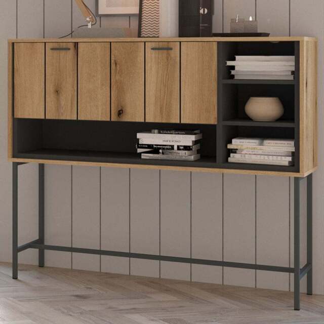 Furniture To Go Arundel Single Door 4 Shelf Oak Sideboard - Brown - Wilko - image 1