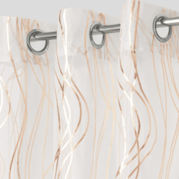 Velosso Gold Swirls Eyelet Voile Panel Curtain 150 x 122cm - Size: W 150 x D 122cm - Wilko - thumbnail 3