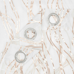 Velosso Gold Swirls Eyelet Voile Panel Curtain 150 x 122cm - Size: W 150 x D 122cm - Wilko - thumbnail 4