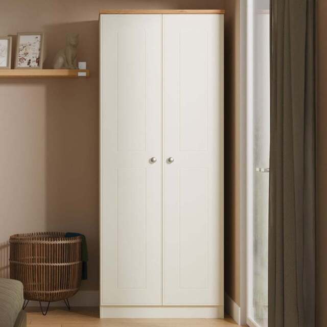 Crowndale Victoria 2 Door Cream Ash and Oak Wardrobe - Wilko - image 1