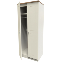 Crowndale Victoria 2 Door Cream Ash and Oak Wardrobe - Wilko - thumbnail 7
