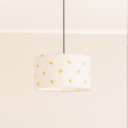 ValueLights Brae Natural White Lemon Embroidered Medium Drum Lamp Shade - Size: 20 x 35 x 35cm - Cream - Wilko - thumbnail 3