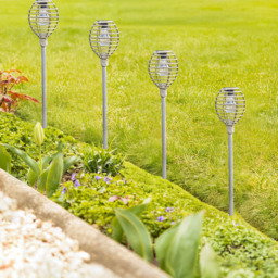 Garden Mile 4 Pack Rattan Effect Solar LED Stake Light - Size: 70 x 15 x 15cm - Brown - Wilko - thumbnail 4