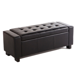 GFW Verona Black Ottoman Storage Bench - Size: 39 x 104 x 39cm - Wilko - thumbnail 3