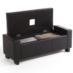 GFW Verona Black Ottoman Storage Bench - Size: 39 x 104 x 39cm - Wilko - thumbnail 5