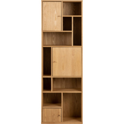 Florence Rangoon 3 Door 9 Shelf Oak Bookcase - Size: 180 x 60.5 x 30cm - Brown - Furniture To Go - Wilko - thumbnail 3