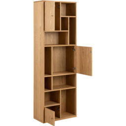 Florence Rangoon 3 Door 9 Shelf Oak Bookcase - Size: 180 x 60.5 x 30cm - Brown - Furniture To Go - Wilko - thumbnail 5