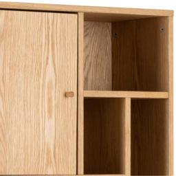 Florence Rangoon 3 Door 9 Shelf Oak Bookcase - Size: 180 x 60.5 x 30cm - Brown - Furniture To Go - Wilko - thumbnail 7