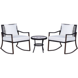 Outsunny 2 Seater Brown Rattan Bistro Set - Multi - Wilko - thumbnail 3