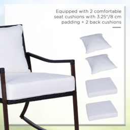 Outsunny 2 Seater Brown Rattan Bistro Set - Multi - Wilko - thumbnail 6