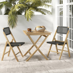Costway Set of 2 Woven Rope Folding Garden Chair - Size: 2 Seater - Wilko - thumbnail 1
