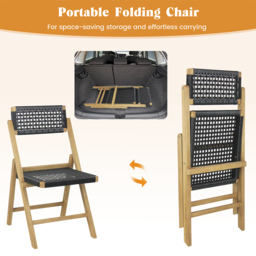 Costway Set of 2 Woven Rope Folding Garden Chair - Size: 2 Seater - Wilko - thumbnail 7