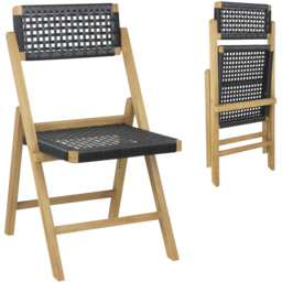 Costway Set of 2 Woven Rope Folding Garden Chair - Size: 2 Seater - Wilko - thumbnail 4