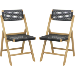 Costway Set of 2 Woven Rope Folding Garden Chair - Size: 2 Seater - Wilko - thumbnail 3