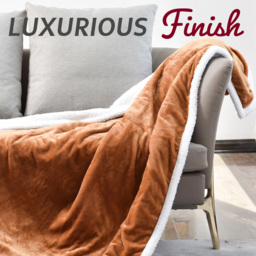 GlamHaus Tan Electric Heated Throw 160 x 130cm - Brown - Wilko - thumbnail 3
