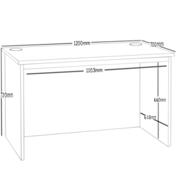 R White Cabinets Large Home Office Desk Brown - Size: 72.8 x 120 x 70cm - Wilko - thumbnail 6