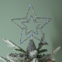Samuel Alexander Blue Multi-Function LED Silver Star Christmas Tree Topper 28cm - Size: 28 x 26 x 2cm - Silver / Blue - Wilko - thumbnail 3