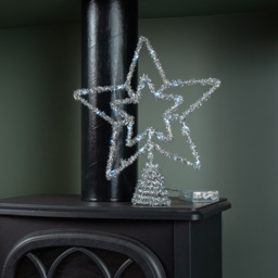 Samuel Alexander Blue Multi-Function LED Silver Star Christmas Tree Topper 28cm - Size: 28 x 26 x 2cm - Silver / Blue - Wilko - thumbnail 5