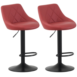 Stanley Red Height Adjustable Kitchen Bar Stool with Footrest Set of 2 - MCC - Wilko - thumbnail 3