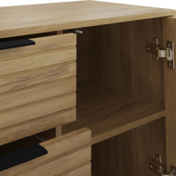 GFW Nervata 2 Door 3 Drawer Oak Sideboard - Brown - Wilko - thumbnail 7