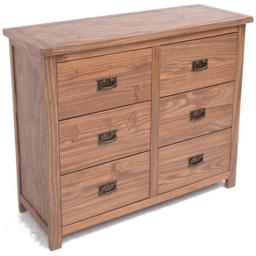 Cabinet Bits Padua 6 Drawer Brown Brass Drop Handle Chest of Drawers - Wilko - thumbnail 5