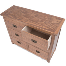 Cabinet Bits Padua 6 Drawer Brown Brass Drop Handle Chest of Drawers - Wilko - thumbnail 6