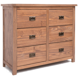 Cabinet Bits Padua 6 Drawer Brown Brass Drop Handle Chest of Drawers - Wilko - thumbnail 4