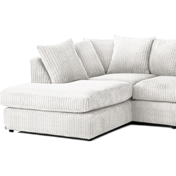Luxor 4 Seater Silver Jumbo Cord Left Hand Facing Scatter Back L Shaped Corner Sofa Set - Wilko - thumbnail 5