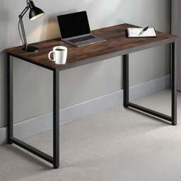 tectake Flint Dark Wood Office Desk 140 x 59 x 76.5cm - Brown - Wilko - thumbnail 1