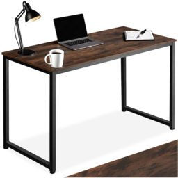 tectake Flint Dark Wood Office Desk 140 x 59 x 76.5cm - Brown - Wilko - thumbnail 3