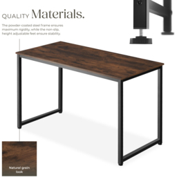 tectake Flint Dark Wood Office Desk 140 x 59 x 76.5cm - Brown - Wilko - thumbnail 4