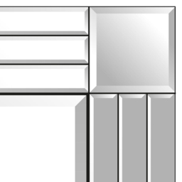 Milton Square Corner Bevelled All Glass Large Dress Mirror 120 x 80cm - Size: 120x 80cm - Black - MirrorOutlet - Wilko - thumbnail 5