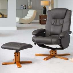 Artemis Home Severn Grey Swivel Recliner Chair with Footstool - Size: Single - Wilko