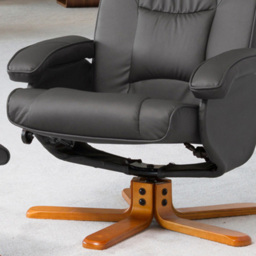 Artemis Home Severn Grey Swivel Recliner Chair with Footstool - Size: Single - Wilko - thumbnail 3